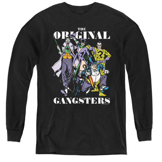 DC Comics Original Gangsters Long Sleeve Kids Youth T Shirt Black