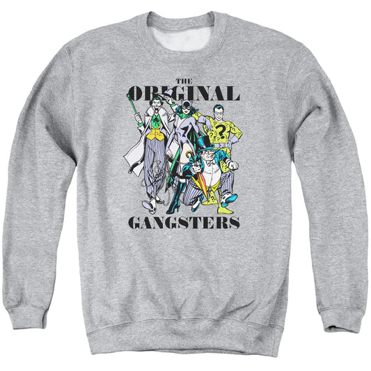 DC Comics Original Gangsters Mens Crewneck Sweatshirt Athletic Heather
