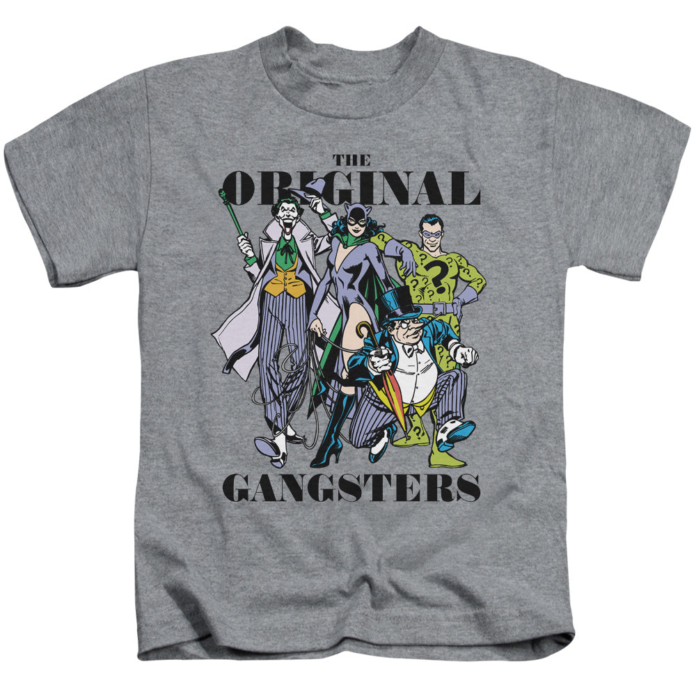 DC Comics Original Gangsters Juvenile Kids Youth T Shirt Athletic Heather 