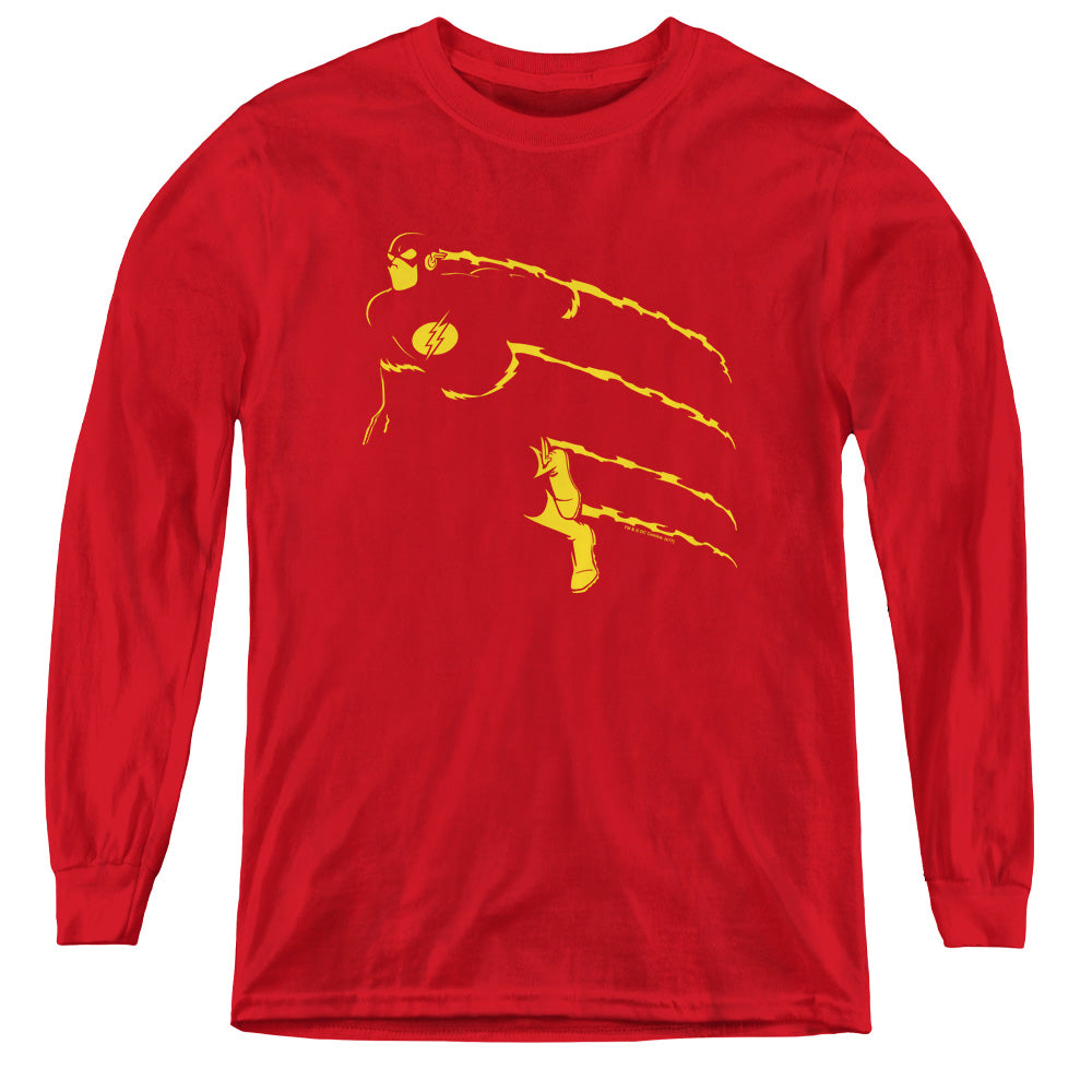 DC Comics Flash Flash Min Long Sleeve Kids Youth T Shirt Red