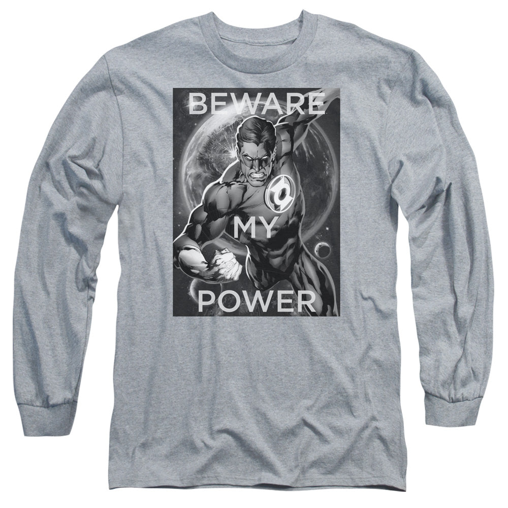 DC Comics Power Mens Long Sleeve Shirt Athletic Heather