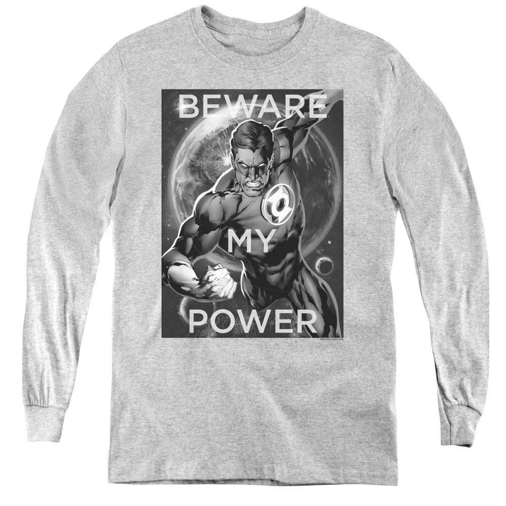DC Comics Power Long Sleeve Kids Youth T Shirt Athletic Heather
