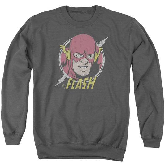 DC Comics Flash Vintage Voltage Mens Crewneck Sweatshirt Charcoal