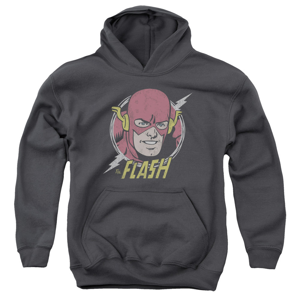 DC Comics Flash Vintage Voltage Kids Youth Hoodie Charcoal