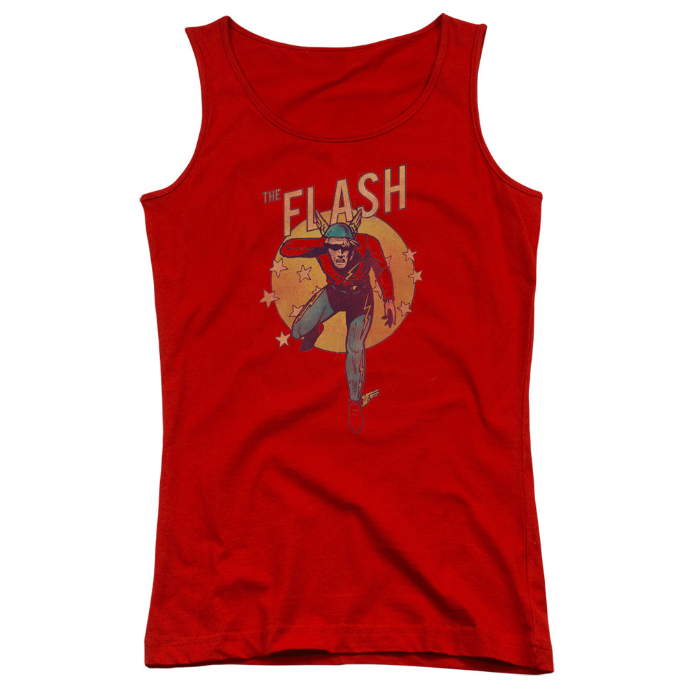 DC Comics Flash Circle & Stars Womens Tank Top Shirt Red