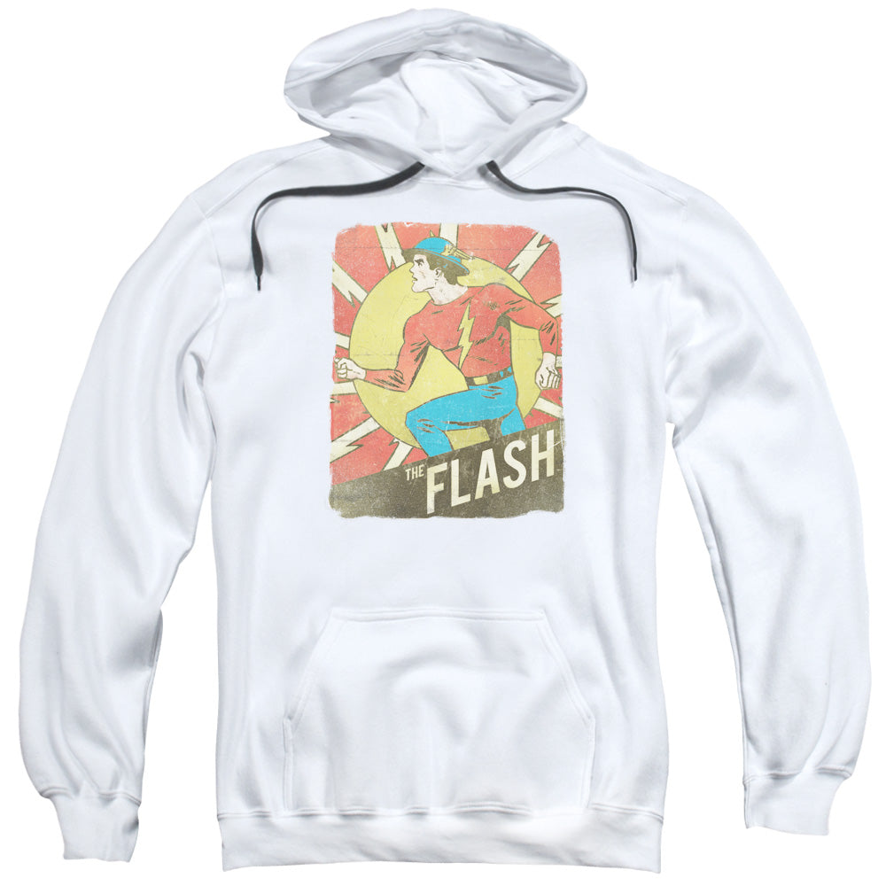 DC Comics Flash Tattered Poster Mens Hoodie White