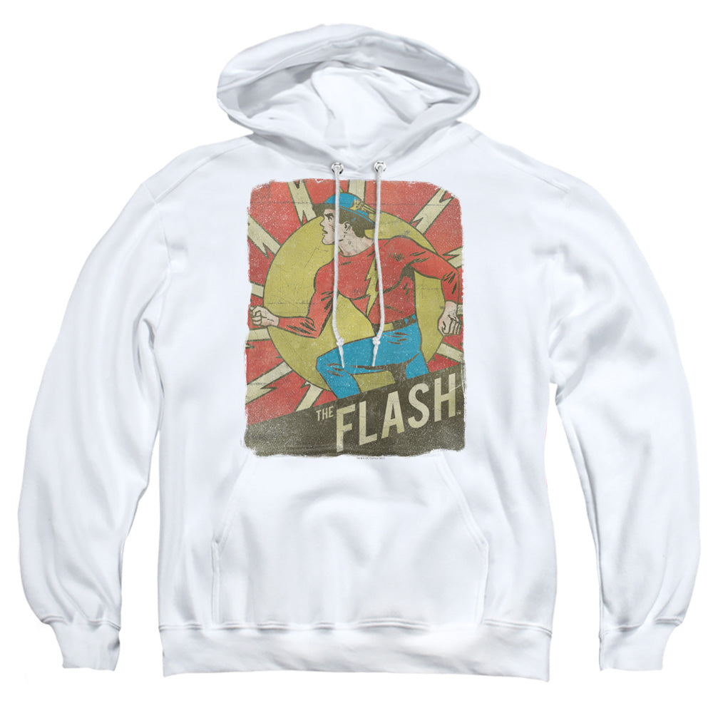 Dc Flash Tattered Poster Mens Hoodie White