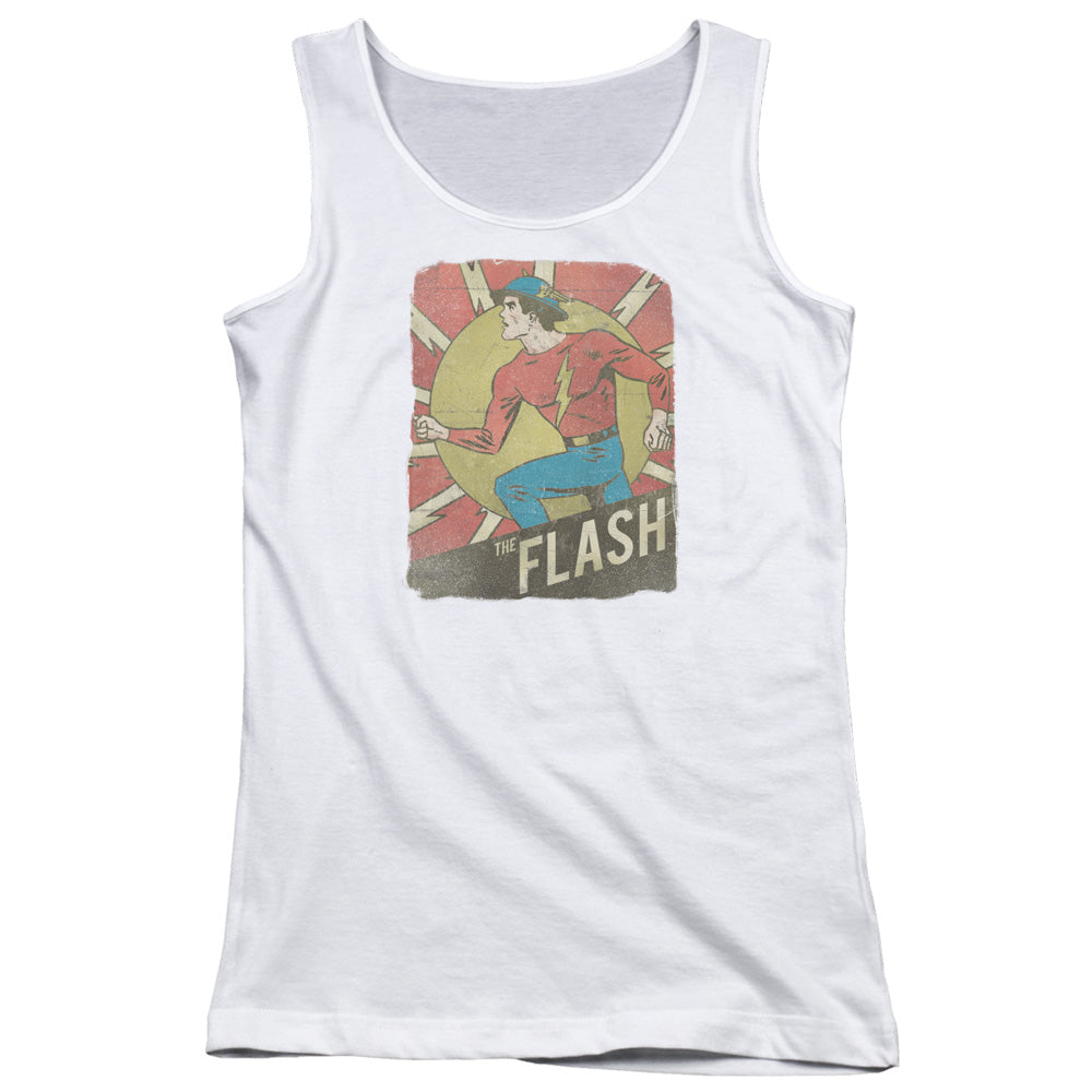 DC Comics Flash Tattered Poster Womens Tank Top Shirt White