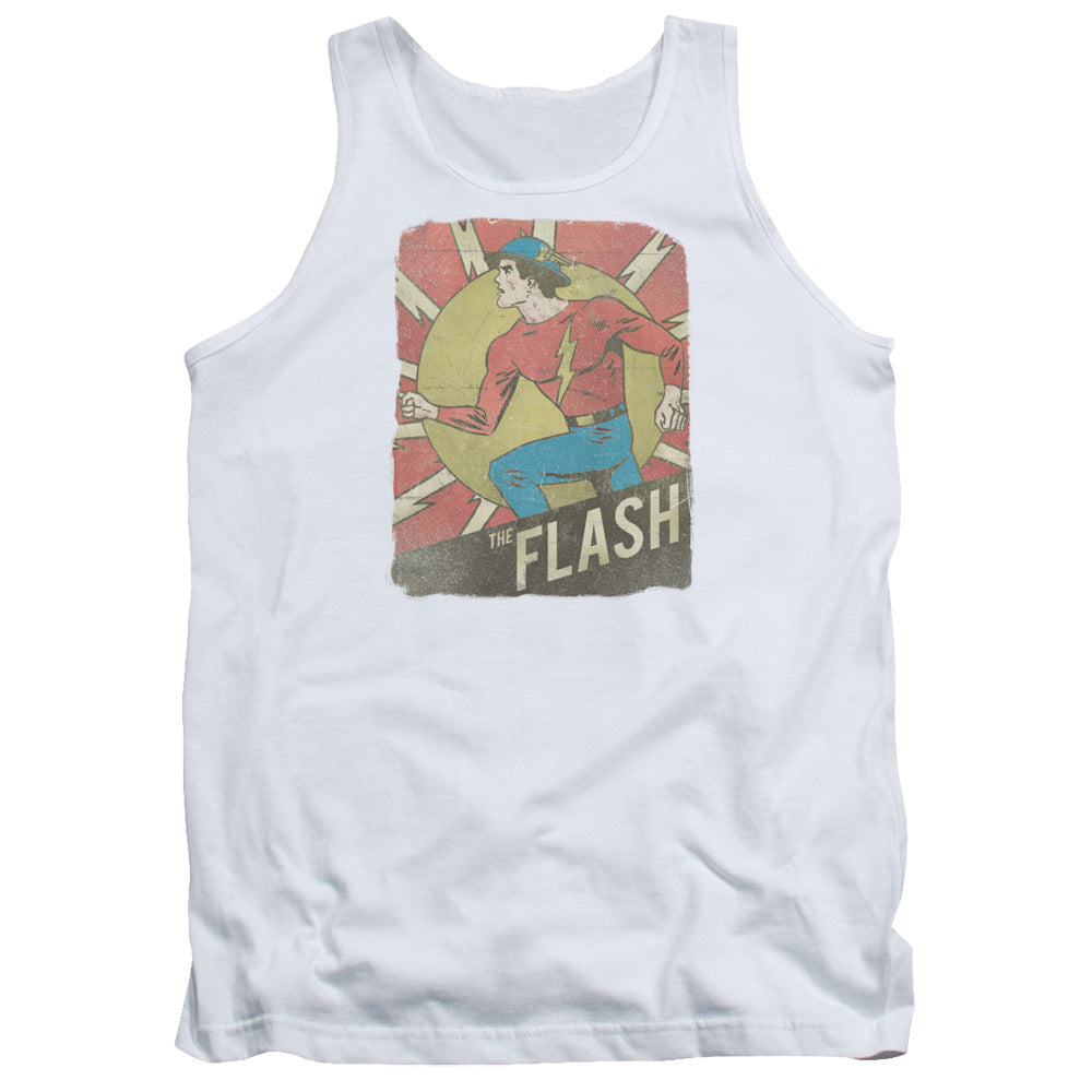 DC Comics Flash Tattered Poster Mens Tank Top Shirt White