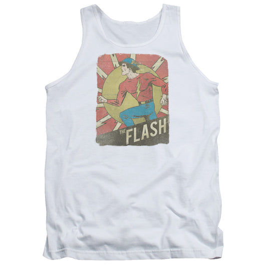 DC Comics Flash Tattered Poster Mens Tank Top Shirt White