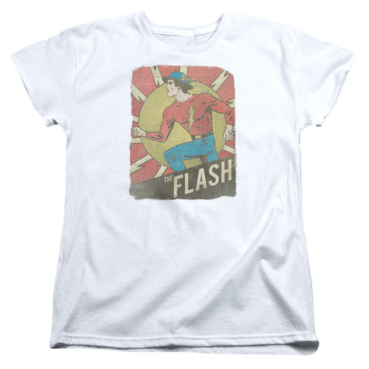 DC Comics Flash Tattered Poster Womens T Shirt White