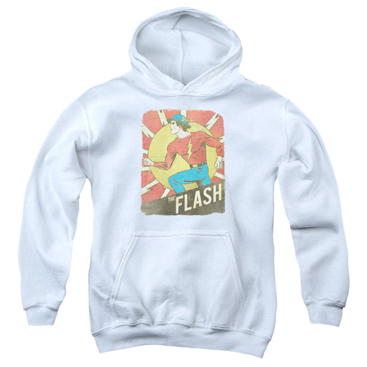 DC Comics Flash Tattered Poster Kids Youth Hoodie White