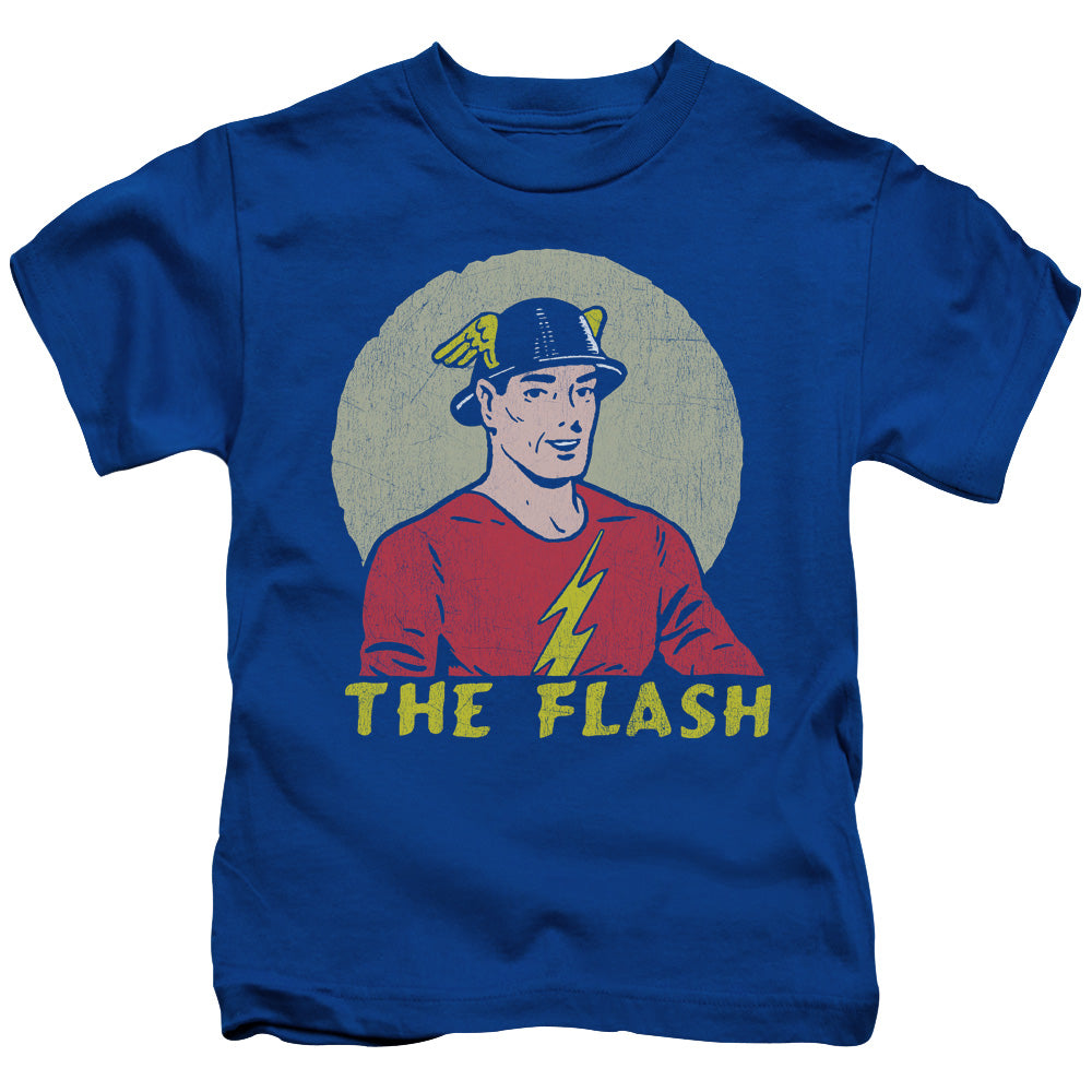 DC Comics Flash Faded Circle Juvenile Kids Youth T Shirt Royal Blue 