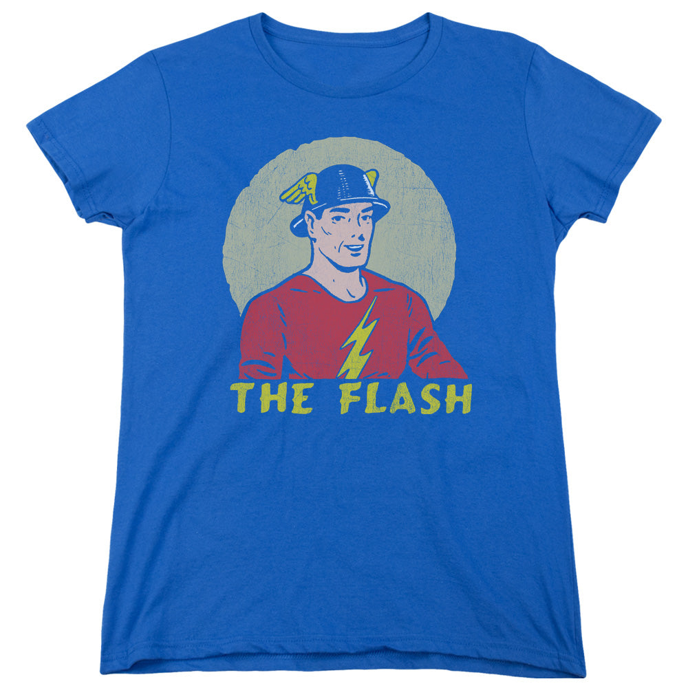 DC Comics Flash Faded Circle Womens T Shirt Royal Blue