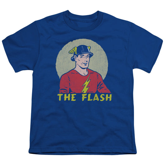 DC Comics Flash Faded Circle Kids Youth T Shirt Royal Blue