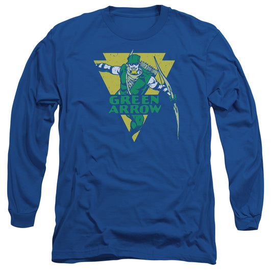 DC Comics Distressed Arrow Mens Long Sleeve Shirt Royal Blue