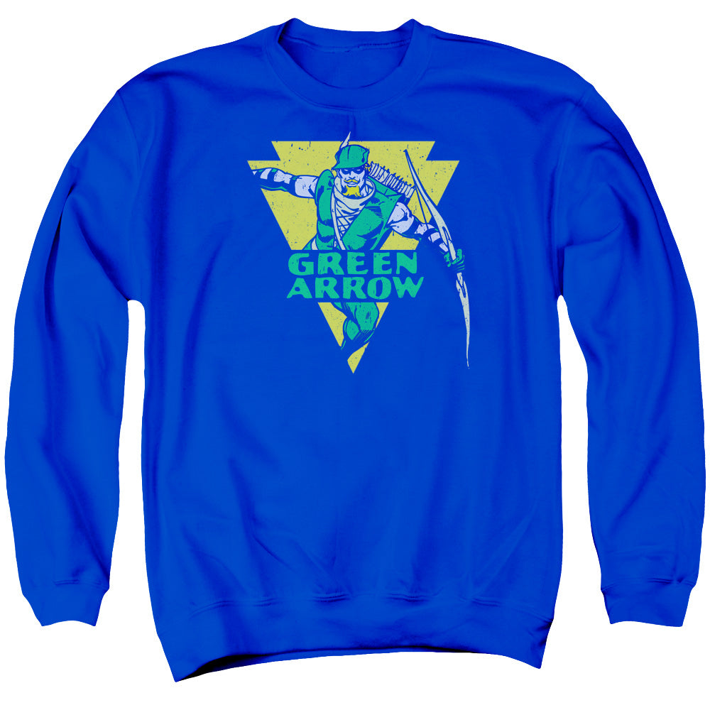 DC Comics Distressed Arrow Mens Crewneck Sweatshirt Royal Blue