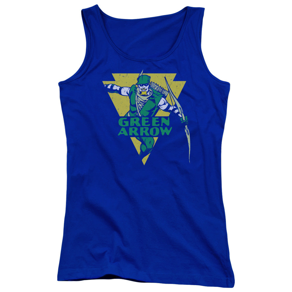 DC Comics Distressed Arrow Womens Tank Top Shirt Royal Blue