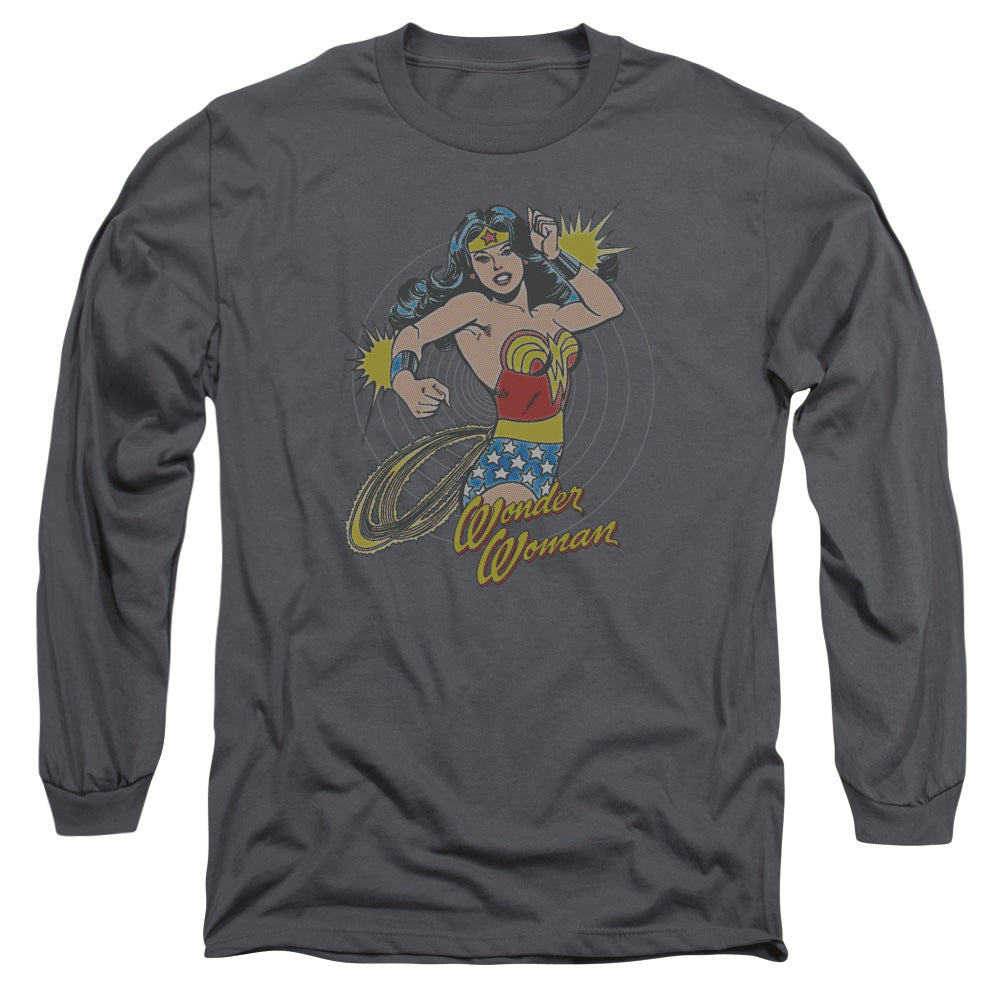 DC Comics Spinning Mens Long Sleeve Shirt Charcoal