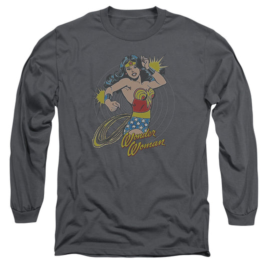 DC Comics Spinning Mens Long Sleeve Shirt Charcoal