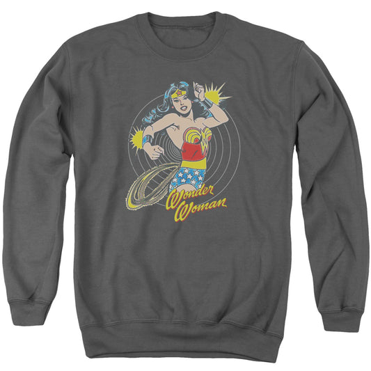 DC Comics Spinning Mens Crewneck Sweatshirt Charcoal