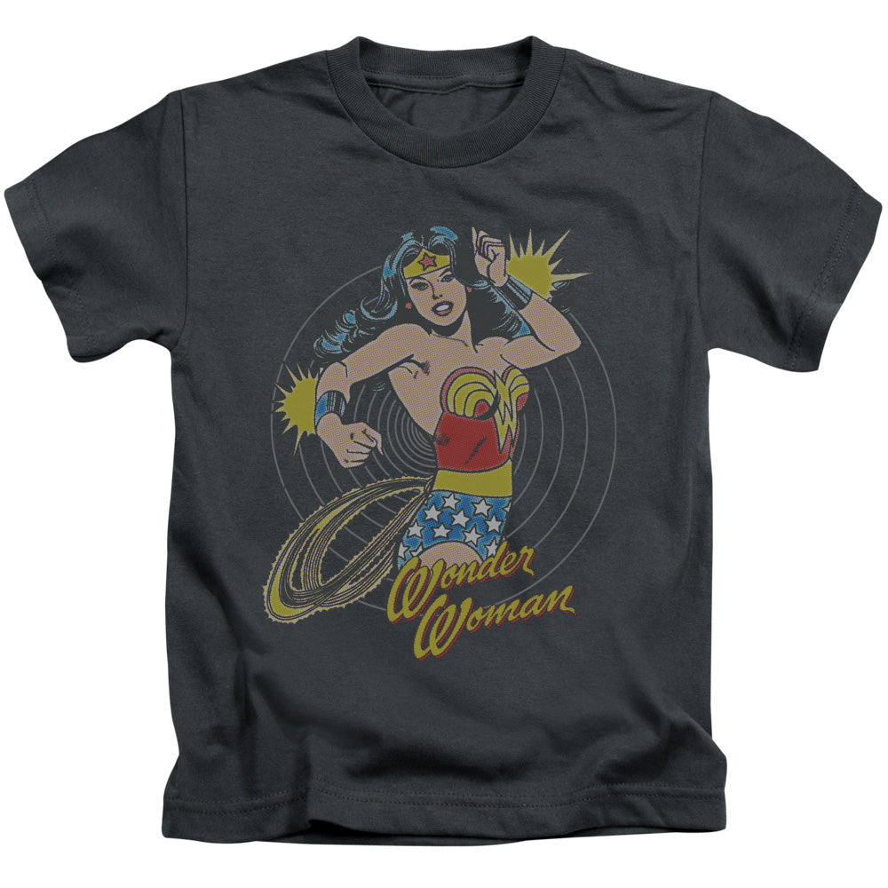 DC Comics Spinning Juvenile Kids Youth T Shirt Charcoal 