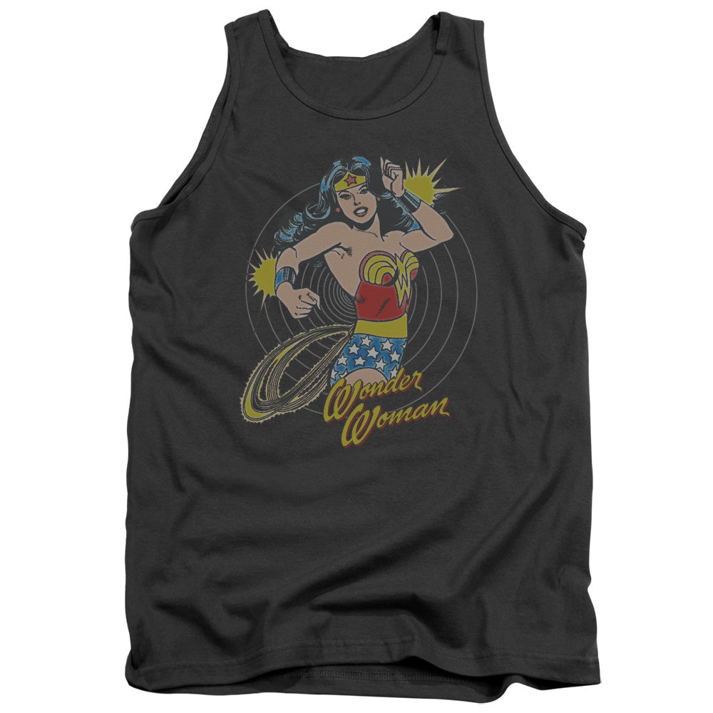 DC Comics Spinning Mens Tank Top Shirt Charcoal