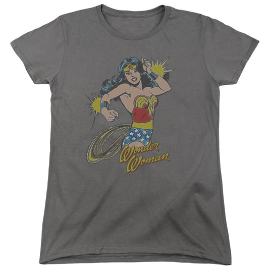 DC Comics Spinning Womens T Shirt Charcoal