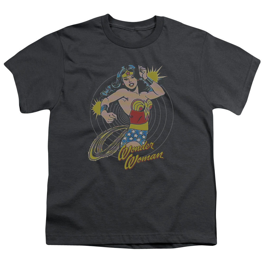 DC Comics Spinning Kids Youth T Shirt Charcoal