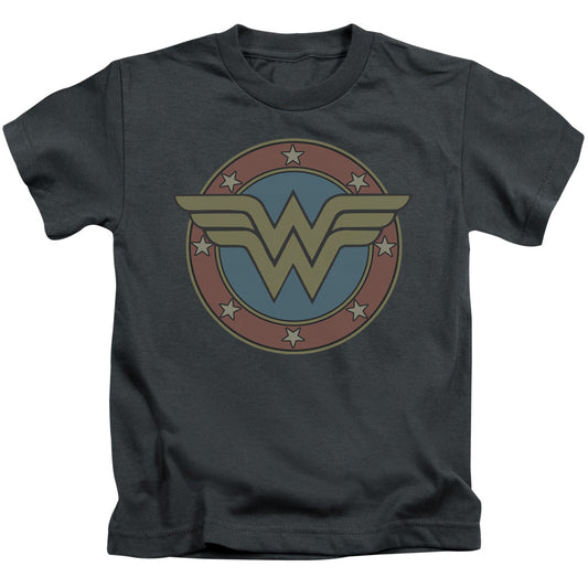 DC Comics Ww Vintage Emblem Juvenile Kids Youth T Shirt Charcoal 