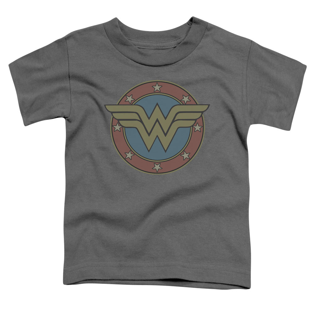 DC Comics Ww Vintage Emblem Toddler Kids Youth T Shirt Charcoal