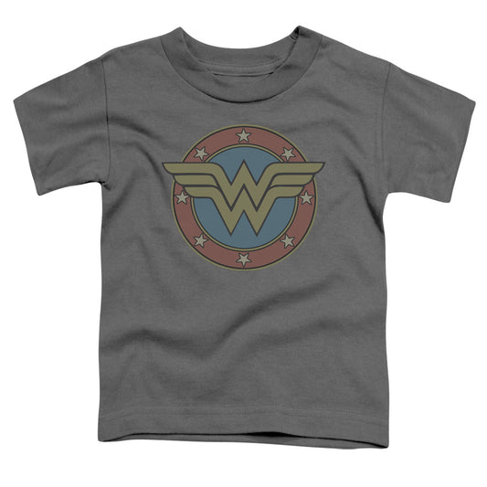 DC Comics Ww Vintage Emblem Toddler Kids Youth T Shirt Charcoal