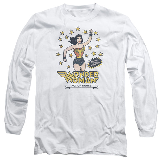 DC Comics Action Figure Mens Long Sleeve Shirt White