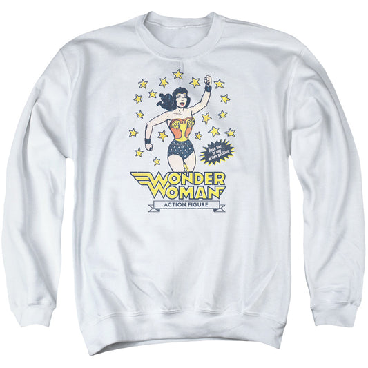 DC Comics Action Figure Mens Crewneck Sweatshirt White
