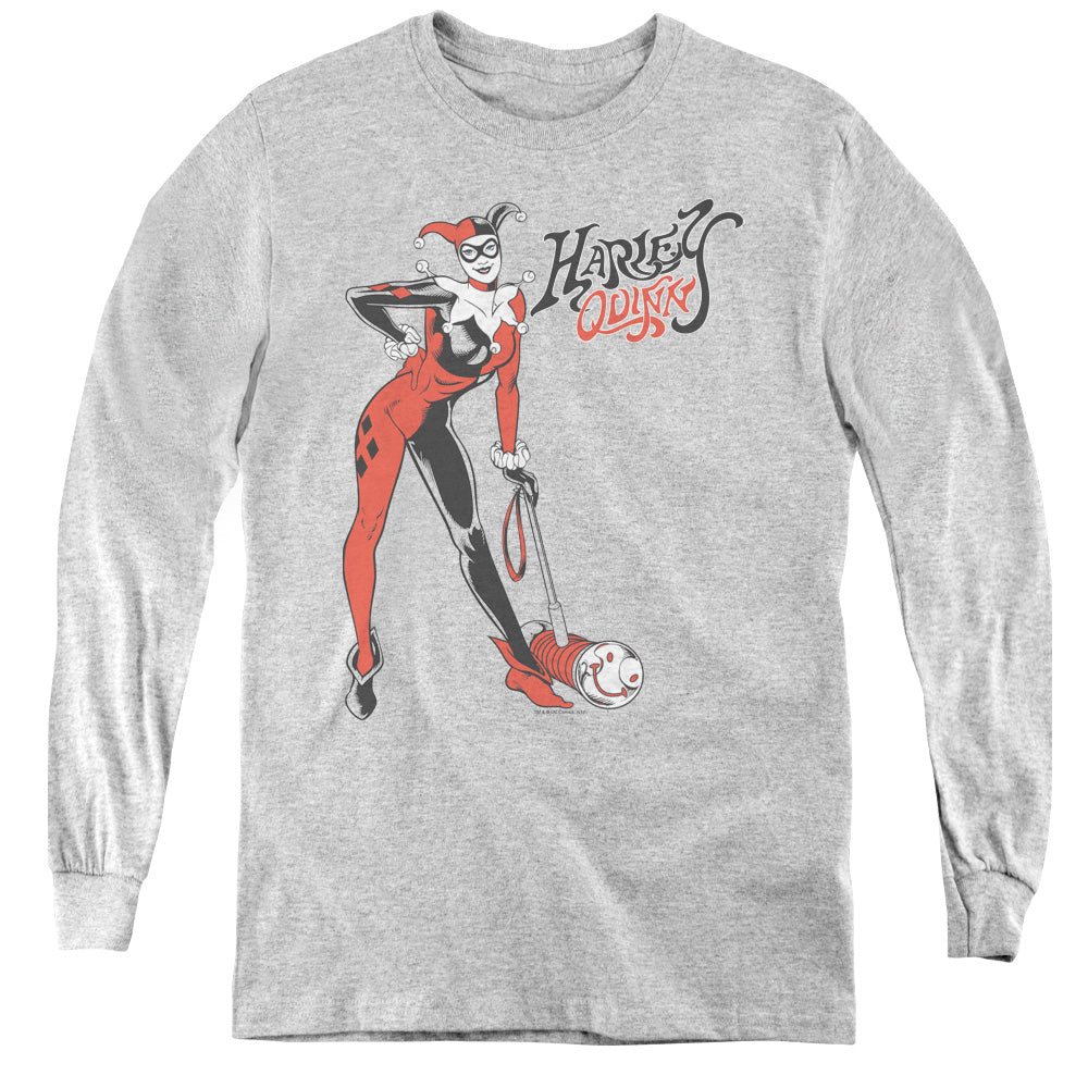 DC Comics Harley Hammer Long Sleeve Kids Youth T Shirt Athletic Heather