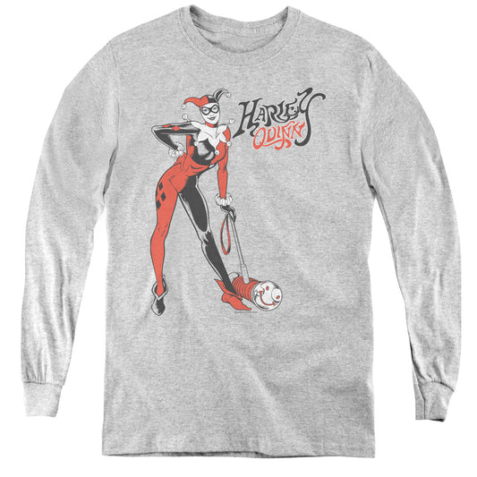 DC Comics Harley Hammer Long Sleeve Kids Youth T Shirt Athletic Heather
