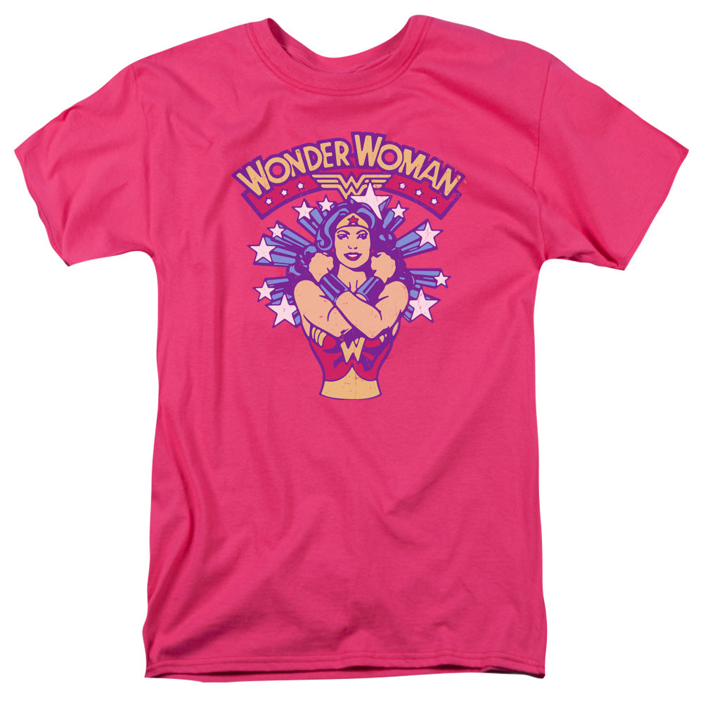 DC Comics Star Crossed Mens T Shirt Hot Pink
