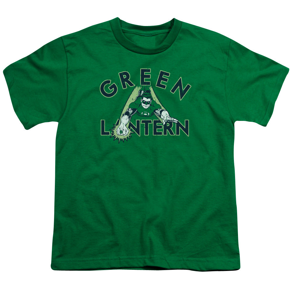 DC Comics in Flight Kids Youth T Shirt Kelly Green