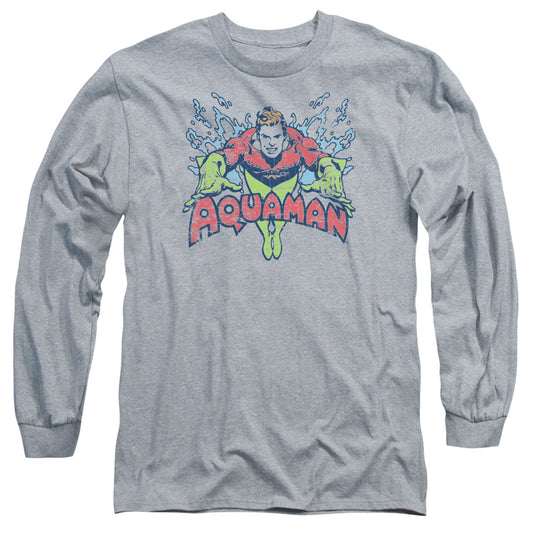DC Comics Splish Splash Mens Long Sleeve Shirt Athletic Heather