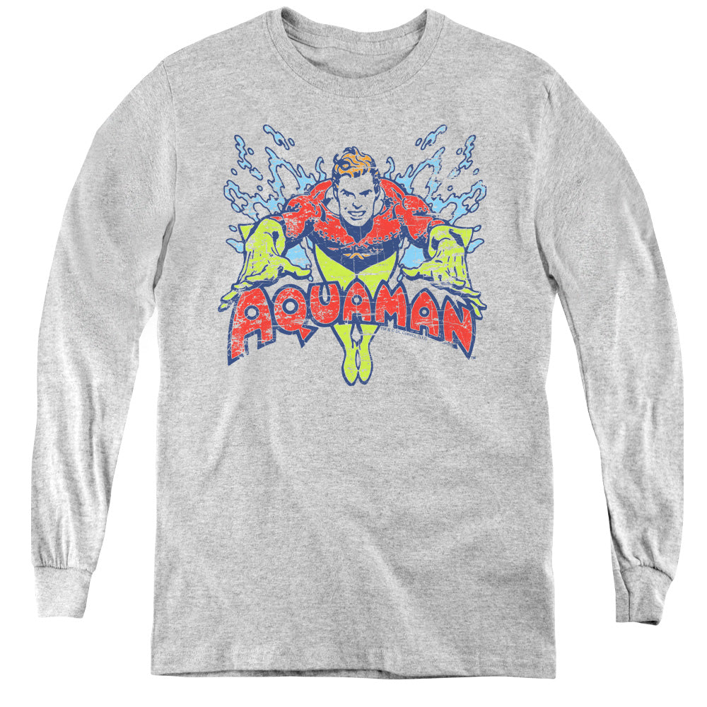 DC Comics Splish Splash Long Sleeve Kids Youth T Shirt Athletic Heather