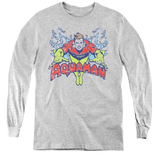 DC Comics Splish Splash Long Sleeve Kids Youth T Shirt Athletic Heather