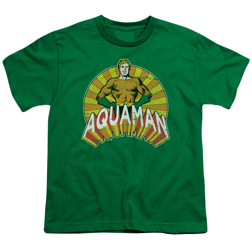 DC Comics Arms Akimbo Kids Youth T Shirt Kelly Green