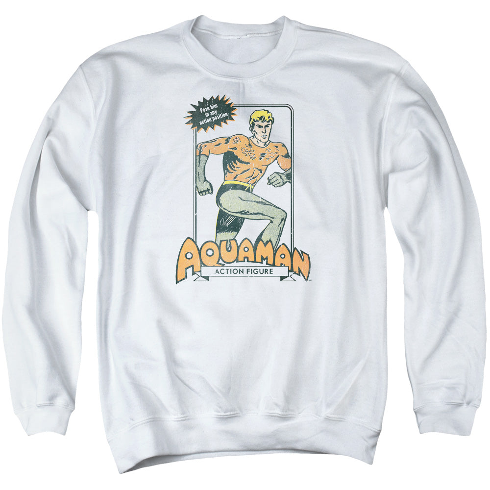 DC Comics Am Action Figure Mens Crewneck Sweatshirt White