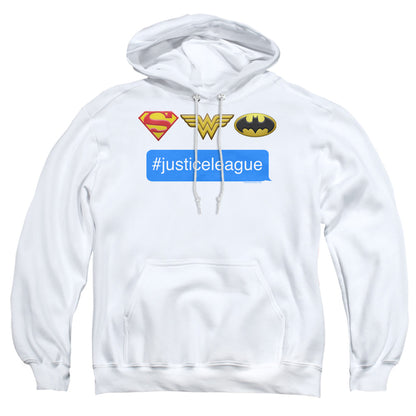 Dc Hashtag Jla Mens Hoodie White Officially Licensed