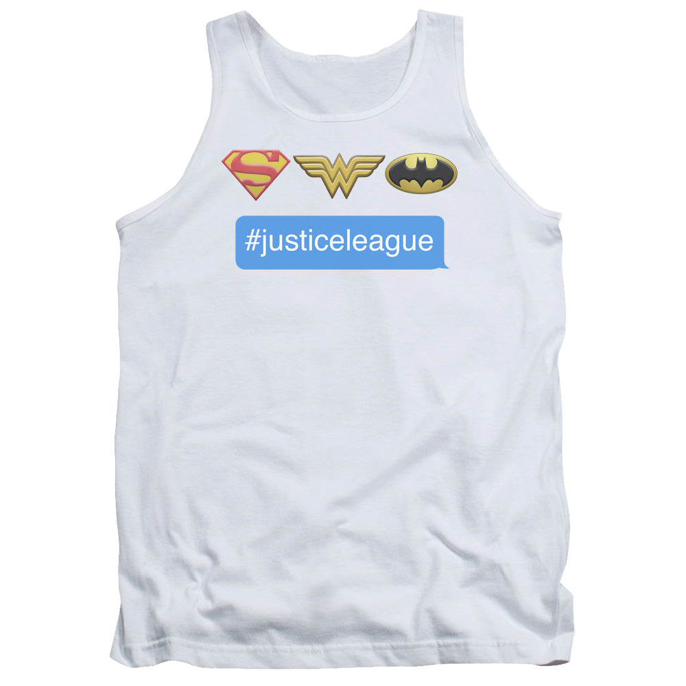 DC Comics Hashtag Jla Mens Tank Top Shirt White