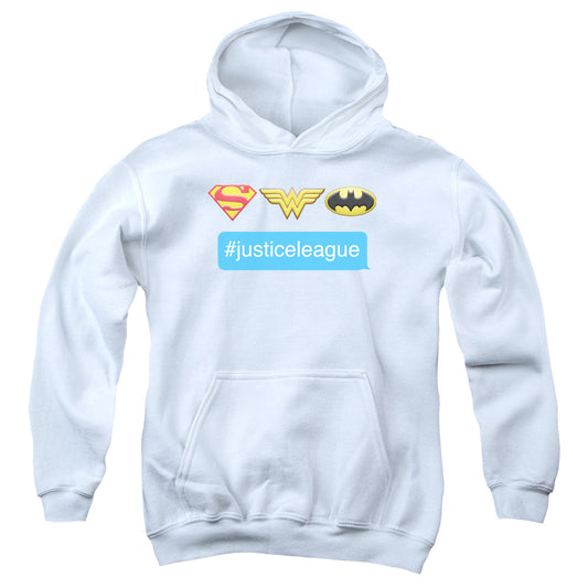 DC Comics Hashtag Jla Kids Youth Hoodie White