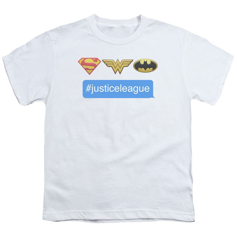 DC Comics Hashtag Jla Kids Youth T Shirt White