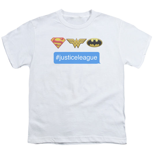 DC Comics Hashtag Jla Kids Youth T Shirt White