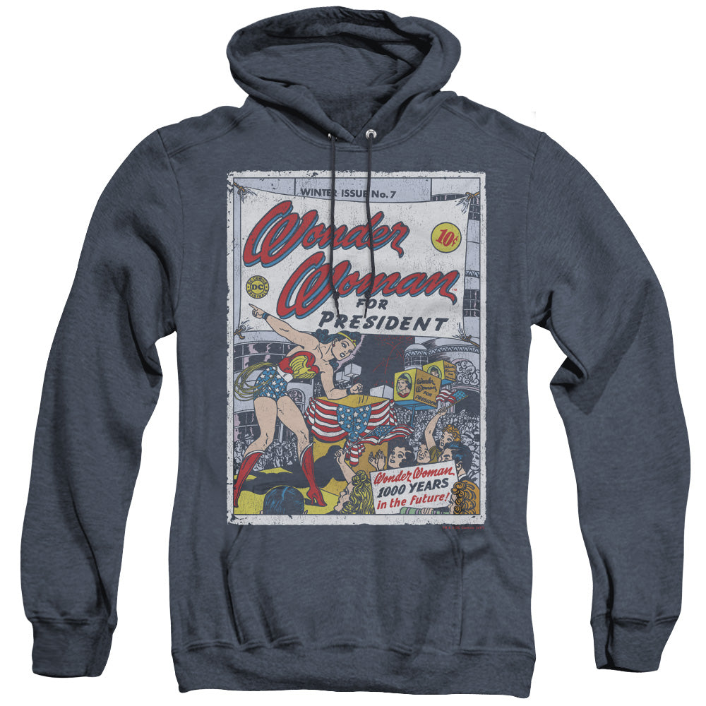 DC Comics Ww for President Heather Mens Hoodie Navy Blue