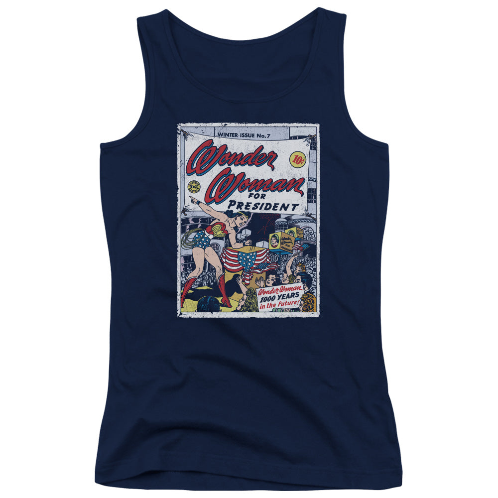 DC Comics Ww for President Womens Tank Top Shirt Navy Blue